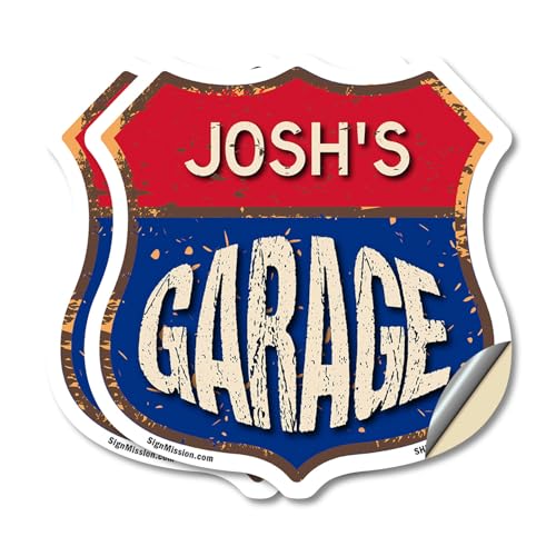 Josh's Garage (2 Pack) 12 inch X 12 inch Shield Shaped Heavy Duty 3.2 mil Vinyl…