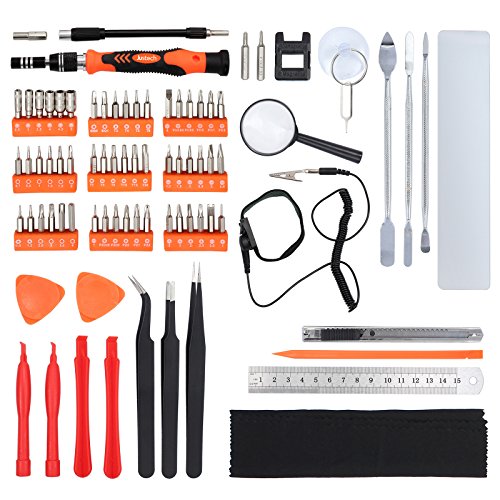 Justech Precision Screwdriver Set 82 in 1 Magnetic Mini Portable with 56 Bits Precision Driver Repair Tool for Portable Box For iPad iPhone Laptops PC Smartphones Watches and Other Devices-Orange - Thumbnail 6