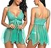 Avidlove Women Babydoll Set Mesh Lingerie Strap Chemise Lace Sleepwear Outfits Green XL