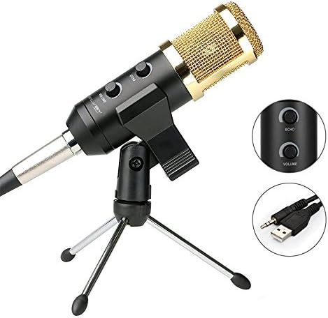 USB Microphone with Shock Mount Plug & Play for Recording Podcast and Gaming(Windows/Mac),Black