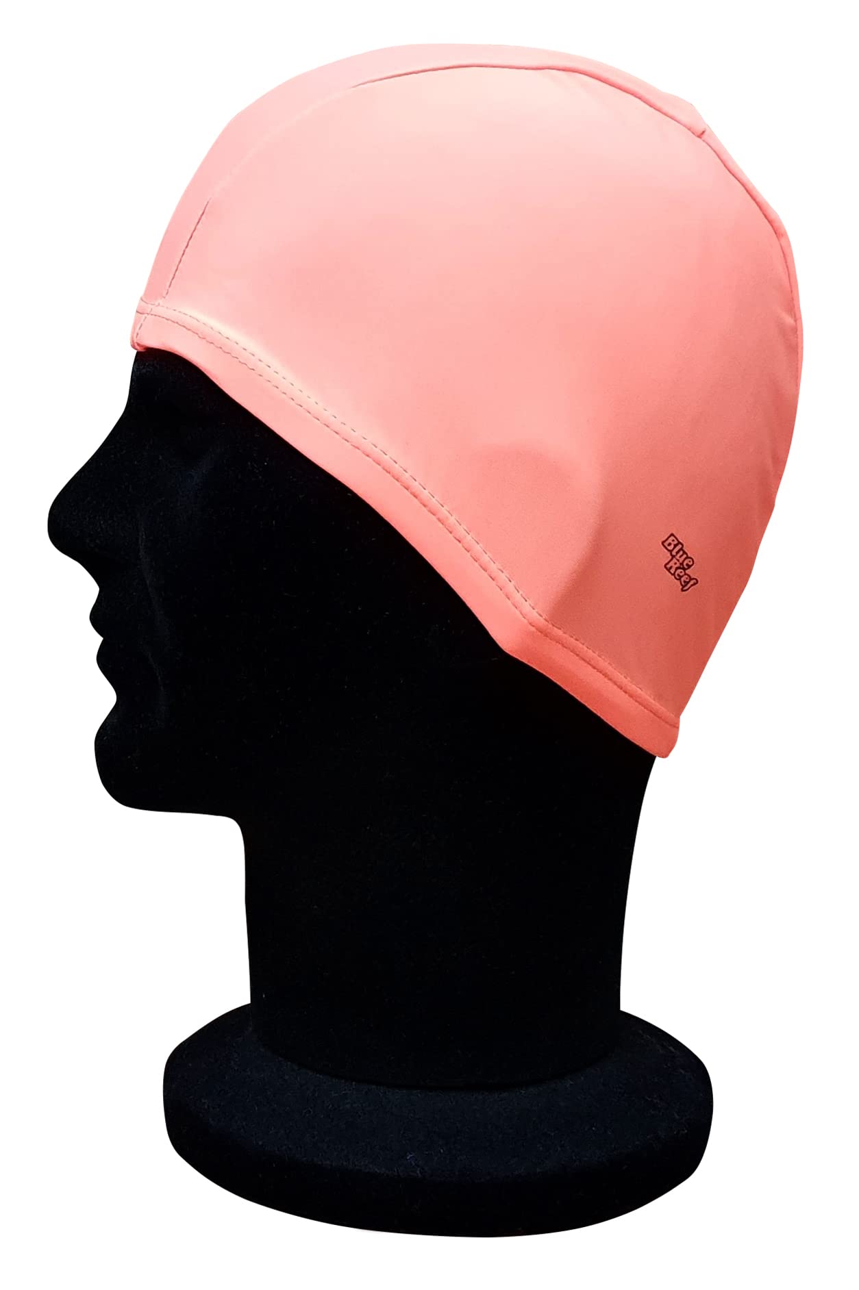 Blue Reef Elasticated Spandex Stretchy Anti Tear Easy Fit Plain Non Waterproof Deluxe Pull On Swimming Hat Swim Cap One Size Suitable For All Ages 3+ Years (Light Orange)