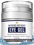 Eye Cream - Dark Circles & Under Eye Bags Treatment - Reduce Puffiness, Wrinkles - Effective Anti-Aging Eye Gel with Hyaluronic Acid, Gotu Kola Extract and Caffeine - Refreshing Serum