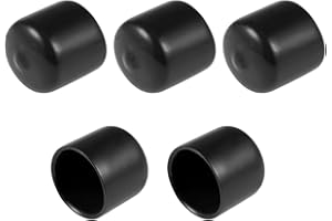 uxcell 5pcs Rubber End Caps 22mm ID Vinyl Round Tube Bolt Cap Cover Screw Thread Protectors Black