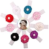DZT1968® Baby Girl Wide Lace Turban Headband Head Wrap Hair Band With Pearl Flower