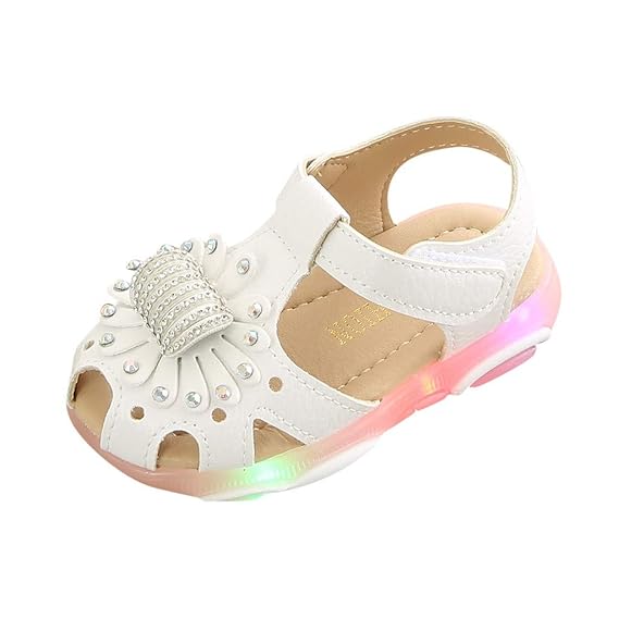 LILIHOT Kinder Sandalen Mädchen Blumen Strass Strand Schuhe niedlich weichen Boden Hohle Prinzessin Schuhe Mode helle Schuhe 