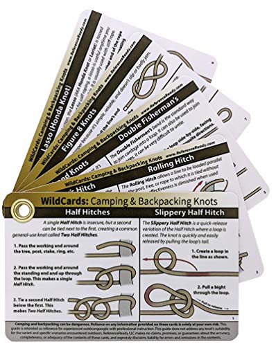 ReferenceReady WildCards Outdoor Knots - Knot Tying Cards with Mini Carabiner