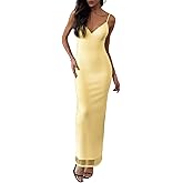 Women Sexy Spaghetti Strap Maxi Dress V Neck Mesh Long Dress Cocktail Night Party Club Outfits