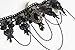 HL-S Elegant Crystal Princess Style Lace Fake Collar Necklace Chain For Women/Lady/Girl Cosplay Decoration Black