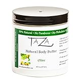 Premium Taza Natural Olive Body Butter, 8 fl oz (237 ml) ♦ Gives You Intense Hydration For Glowing Skin ♦ Contains: Shea Butter, Coconut Oil, Grapeseed Oil, Sweet Almond Oil, Cocoa Butter