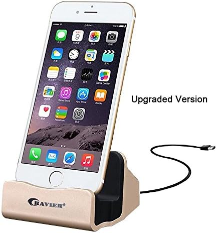 iPhone Charger Dock,BAVIER iPhone Desk Charger,Charge and Sync Stand for iPhone 6s plus 6s 6 6plus 5s 5,iPhone Charger Station,Charge cradle,desktop iphone charger (Up-Gold)