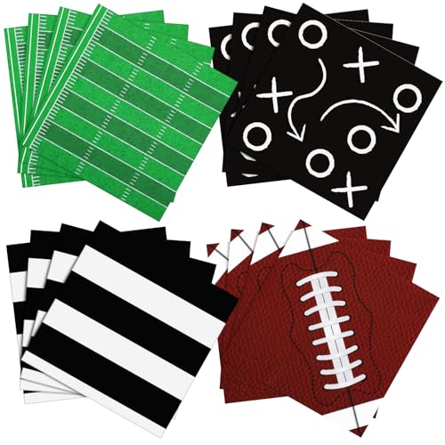 Fullhawl 100 Pcs Football Themed Party Decorations Football Napkins Disposable 4 Designs Sports Party Supplies for Sports Game Events Supplies Birthday Tailgate Decorations
