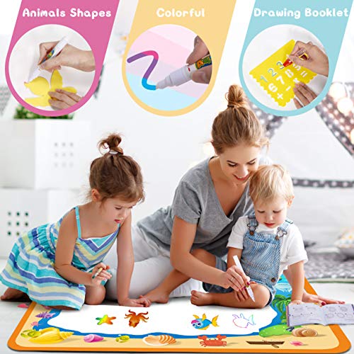 Water Drawing Aquadoodle Magic Mat - TFS Kid Painting Writing Color Doodle Board Toys with Magic Pens, Educational Learning Mats Best Xmas Gift for Toddlers Boys Girls Age of 2,3,4,5,6 Year Old - Thumbnail 6
