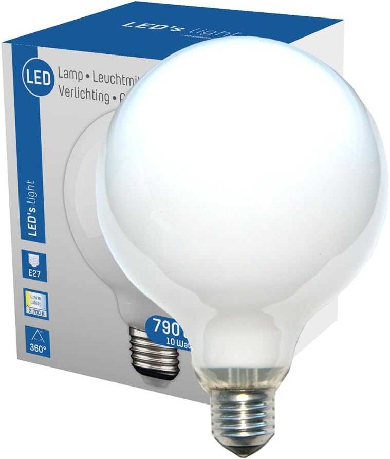 LED 360° ampoule globe à incandescence g120 e27 10 w = 60 w opale mat