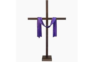 yasuwekik 74 Inch Extra Large Wood Cross for Yard Wooden Jesus Christian Wall Cross Stand Church Cross Decor He Is Risen Outdoor Cross for Easter Christmas Wedding Communion Party Decor