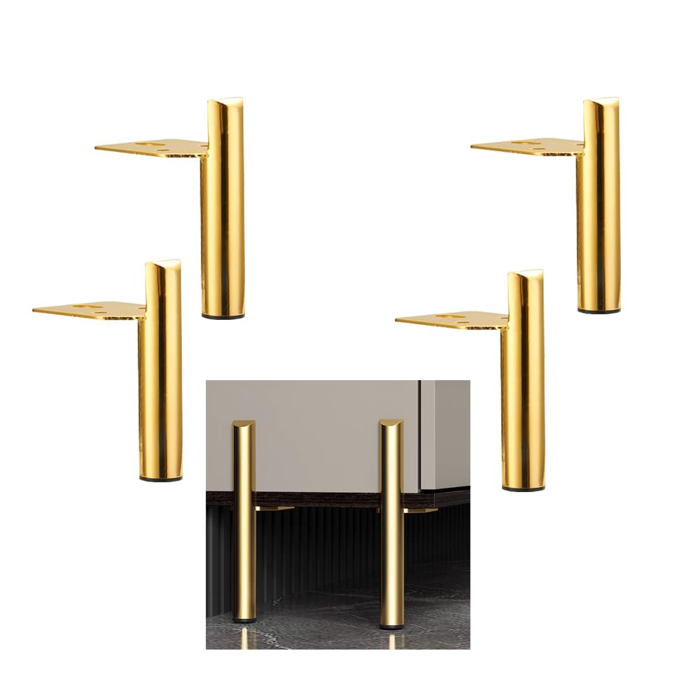 Photo 1 of ALXEH 2 Inch Furniture Legs Gold Coffee Table Feet, Mid-Century Metal Furniture Leg for Sofa Cabinet Ottoman, Set of 4 Side Mounted Style Home DIY Replacement Feet