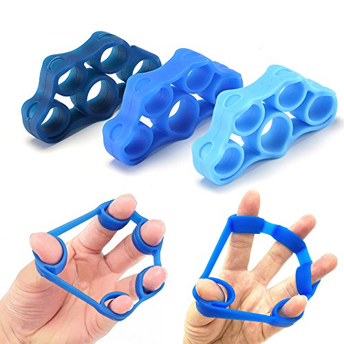 Cherislpy Massage Lacrosse Balls for Myofascial Release-Finger Resistance Bands Trainer for Golf Grip, Guitar Finger, Forearm Exercise, Cycling, Climbing, Prevention and Rehab - 6 Set - Thumbnail 2