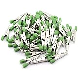TOTOT 50PCS Alligator Clips Test Crocodile Clamps 45mm Silver Tone With Green Handle
