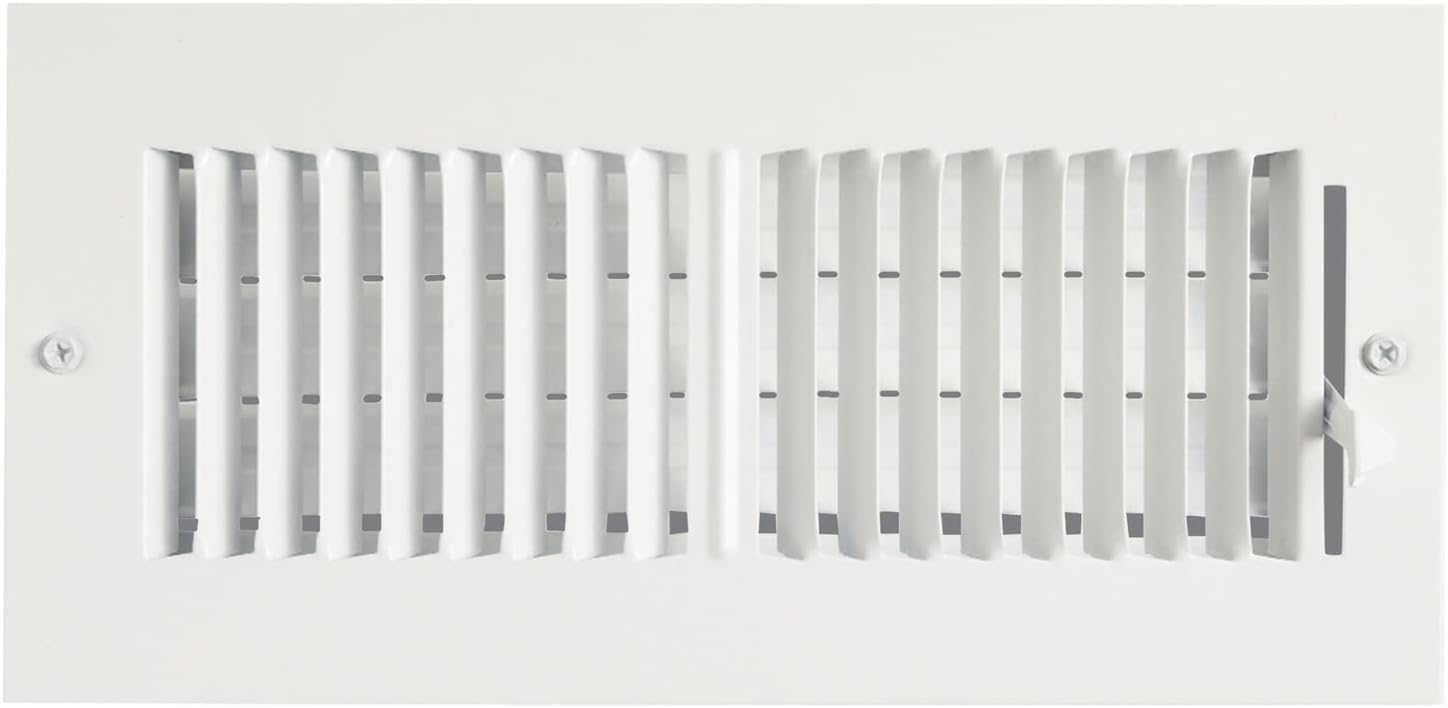 Registers, Grilles & Vents - White Air Vent Register, 4x10 Vent Cover with Damper for Wall or Ceiling for HVAC Systems with 9.25 x 3.25 Inch Opening