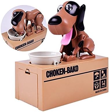 Choken Puppy Hungry Eating Dog Coin Bank Money Saving Box