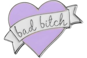 SENFAI I Love You Purple Enamel Heart Shaped Lapel Pin for Girls