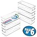 mDesign Stackable Plastic Storage Bin Container, Desk and Drawer Organizer Tote with Handles for Storing Gel Pens, Erasers, Tape, Pens, Pencils, Highlighters, Markers - 14.5