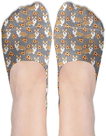 Corgi Pizza Cute Pet No Show Socks Athletic Low Cut Liner Casual Socks Thin Fit For Sneakers,Booties