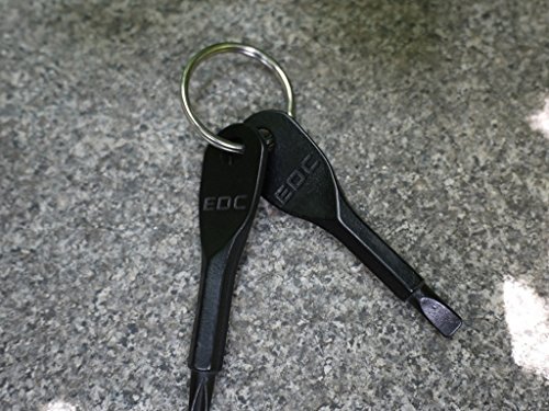 Pocket Tool Mini Tool Screwdriver Set 2 Key Stainless Steel Keychain EDC Outdoor Multifunction Keychain (Black)