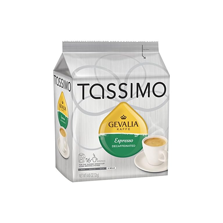 Tassimo Gevalia Espresso Decaf Extra Bold Dark Roast Coffee TDiscs for