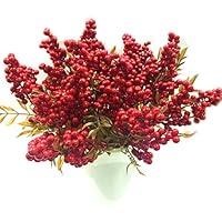 M2cbridge Artificial Red Rosehip Berries Christmas Holly Berries (Set of 4)