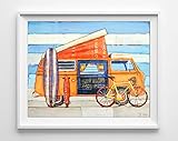 Choose Your Weapon - Danny Phillips Art Print, UNFRAMED, Volkswagen Vw Westfalia, Camping cycling skateboard surfboard wall & home decor, summer vacation gift, biking, ALL SIZES