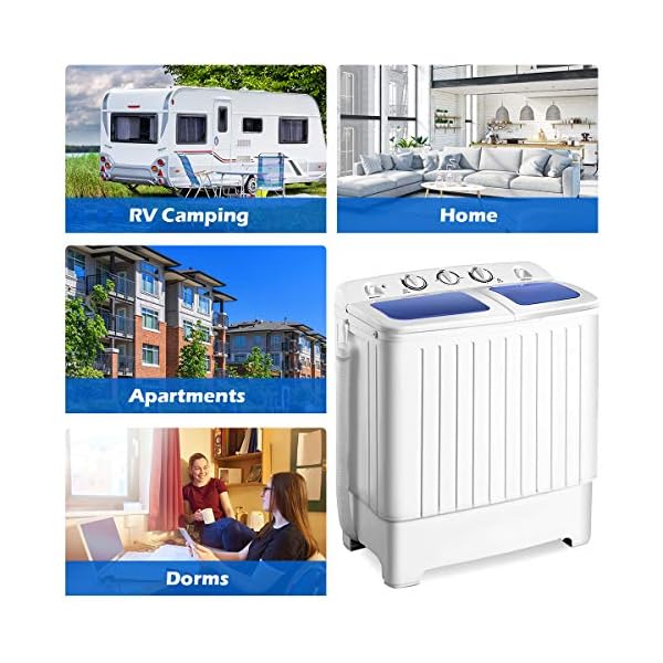 Giantex Portable Mini Compact Twin Tub Washing Machine 20lbs Washer