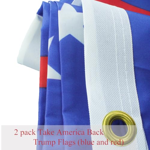 Trump 2024 Flags 3x5 Outdoor - Take America Back Donald Trump Flag Banner with 2 Brass Grommets UV Protection Fade Resistant for Indoor Outside Decorations(Red & Blue)