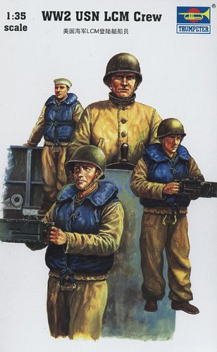 Trumpeter WWII US Navy LCM Crew Figure Set, Scale 1/35, 3-Pack