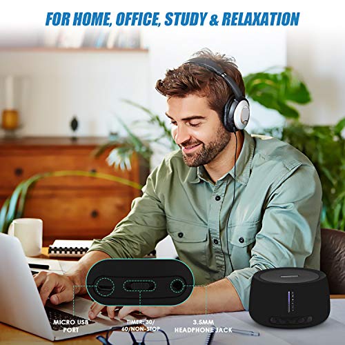 White Noise Machine, MOICO Sound Machines for Sleeping with 30 Non-Looping Soothing Sounds, 20 Levels of Volume, Timer & Memory Function, Sleep Machines for Baby Adults Travel Office Privacy (Black) - Thumbnail 4