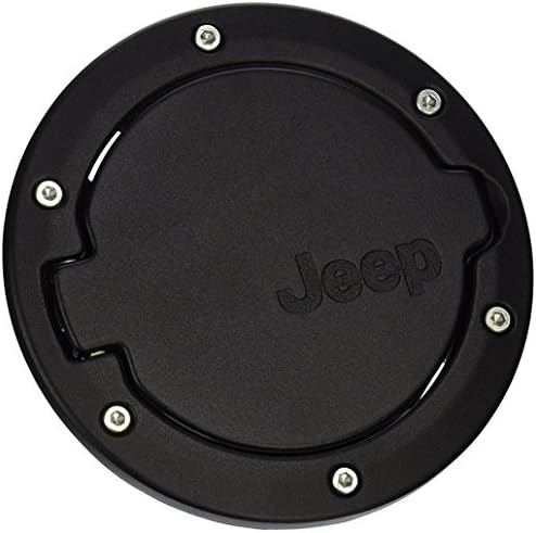 Sportsmax Gas Cap Cover Fuel Filler Door for Jeep Wrangler JK Unlimited 2007-2017 Models(Black)