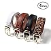 Set of 4 HBY Women Metal Fashion Skinny Leather Belt Elastic belt solid color