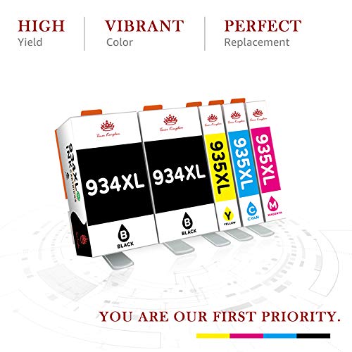 Toner Kingdom 934XL 935XL Compatible Ink Cartridges for HP 934XL 935XL for HP Officejet Pro 6230 6830 6820 6812 6815 6835 6810 (2 Black, 1 Cyan, 1 Magenta, 1 Yellow)