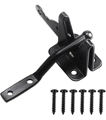 QCAA Forged Brass Cabin & Door Hook Latch & Eye, 2-1/2", Matte Black, 4 Pack, Ma