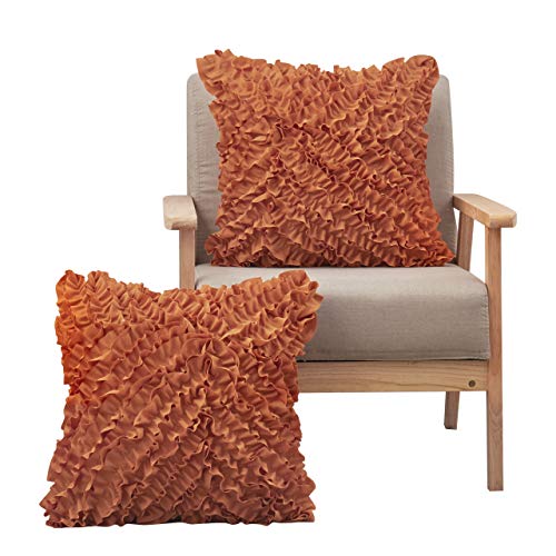 MoMA Decorative Throw Pillow Covers (Set of 2) - Pillow Cover Sham Cover - Orange Throw Pillow Cover - Decorative Sofa Throw Pillow Cover - Square Decorative Pillowcase - Orange - 18" x 18"
