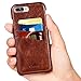 iPhone 8 Plus Case, iPhone 7 Plus Case, Benuo[Card Slot Vintage Series] Premium Genuine Leather Card Case,3 Card Slots, Ultra Slim, Soft Leather Cover for iPhone 8 Plus/7 Plus 5.5 inch (Stylish Brown)