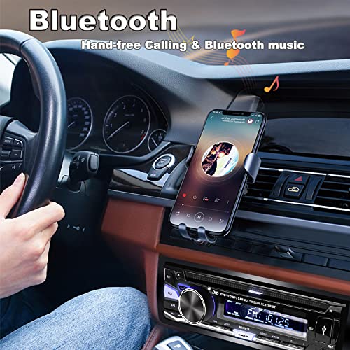 Alondy Car Radio Bluetooth USB CD/DVD Player, 1 DIN Radio RDS FM AM MP3 SD AUX Hands-Free