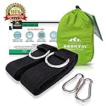 Hammock Straps (Set of 2) Abertin Hammock Hanging Tree Straps - 100% No Stretch, Heavy Duty, Extra Long(20 feet total), Lightweight, Portable Suspension System | with 2 Carabiners