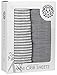 Pack n Play Stretchy Fitted Muslin Cotton Playard Sheet Set - Margaux & May 2 Pack Portable Mini Crib Sheets,Ultra Soft & Breathable - Stripes & Solid Grey