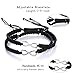 2Pcs 8 infinity Couple Braided Leather Luck Bracelet Handcrafted Stainless Steel Infinity Friendship Rope Bracelet Set Adjustable for Women Girl (black without card)