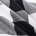 Wake In Cloud - Washed Cotton Duvet Cover Set, Buffalo Check Gingham Plaid Geometric Checker Printed in White Black and Gray, 100% Cotton Bedding, with Zipper Closure (3pcs, Queen Size)