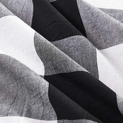 image for Wake In Cloud - Washed Cotton Duvet Cover Set, Buffalo Check Gingham P