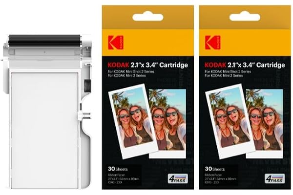 KODAK 4PASS 2x3" All-in-One Cartridge Refill (60 Sheets) Only Compatible with Mini 2 Retro/Era and Mini Shot 2 Retro/Era