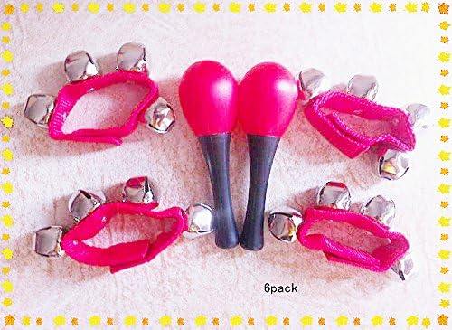 Musical Toys Rhythm Band Wrist Bells Value Pack, 6 Colors (Set of 4 + 2 Maracas)
