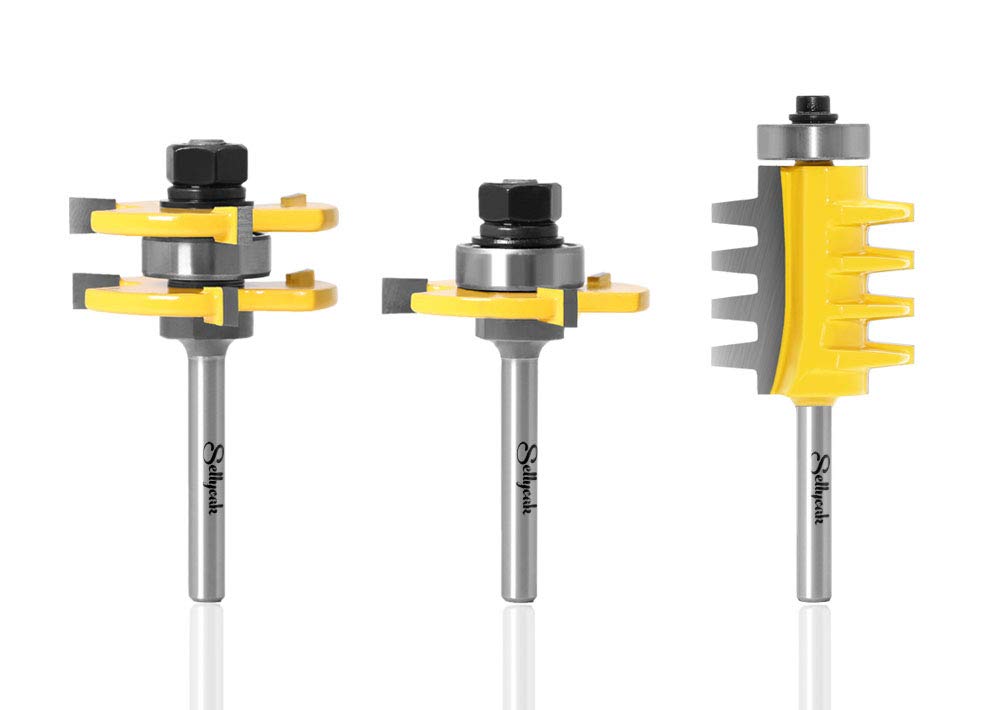 Buy Tongue and Groove Router Bit Set, SellyOak 1/4 Shank Tongue and