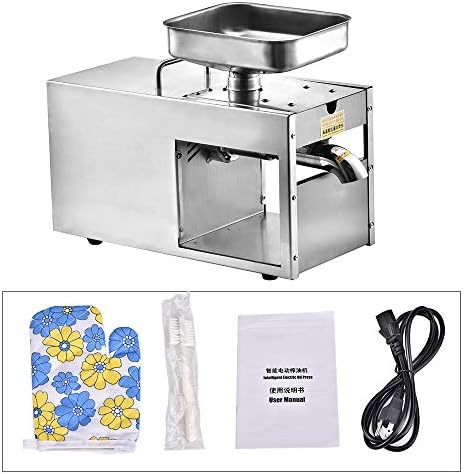 HUKOER Oil Press Machine Automatic Cold/Hot Oil Extractor 3-6 kg/hr Oil Expeller Machine 1500W Food-Grade Stainless Steel Oil Expeller Extractor